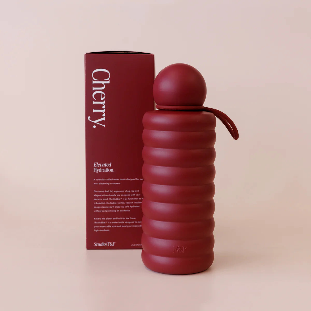 Fox & Fallow The Bubble Water Bottle 700ml - Cherry