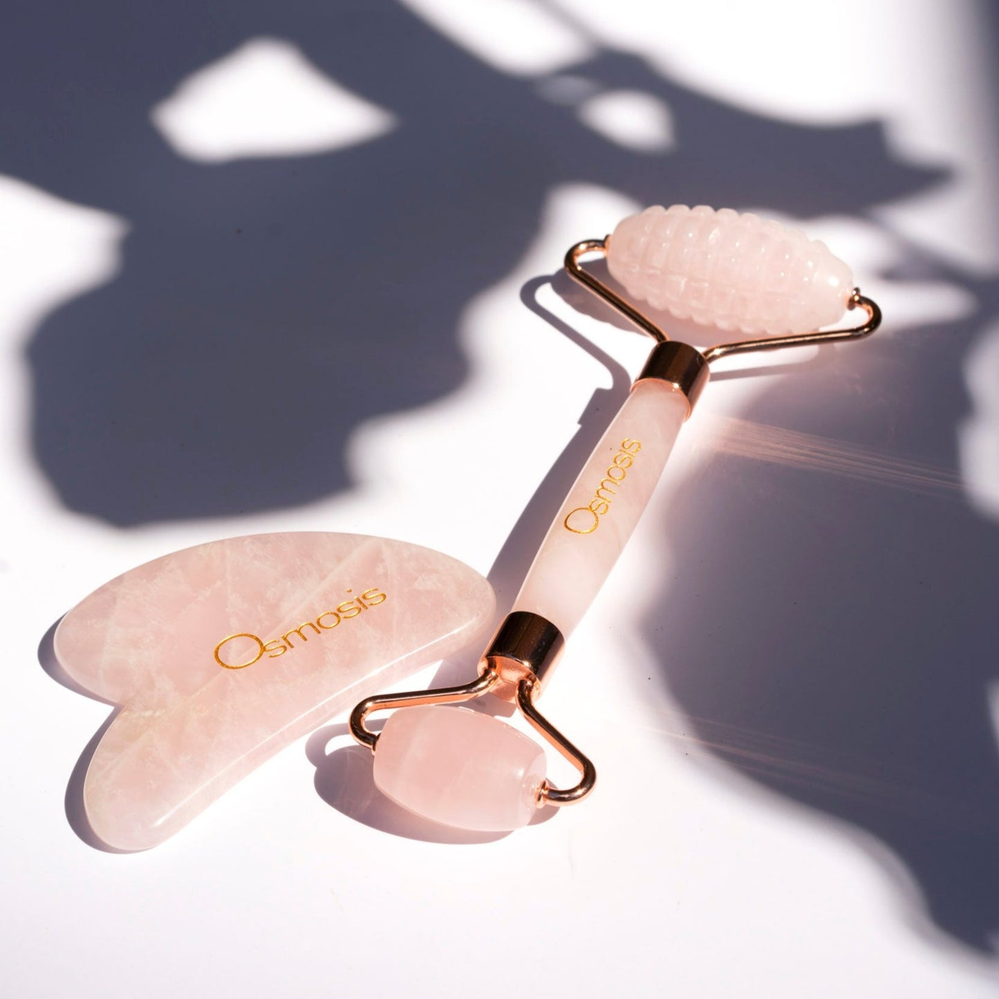 Osmosis Rose Quartz Roller & Gua Sha