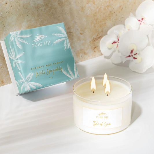 Pure Fiji Coconut Wax Candle- White Gingerlily