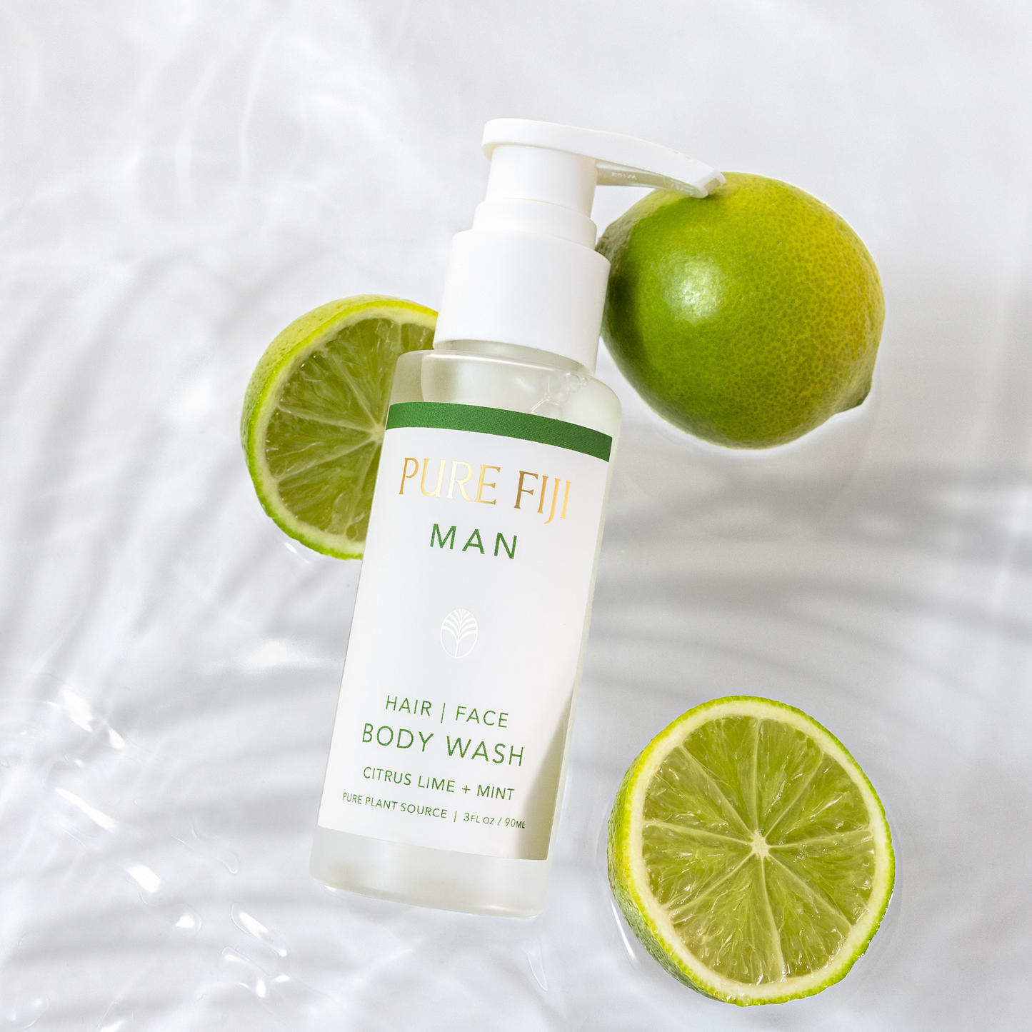 Pure Fiji MAN Hair, Face and Body Wash Citrus Lime + Mint 280ml